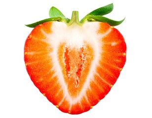 Close-up of a fresh strawberry half