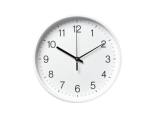 Wall clock isolated on transparent background.