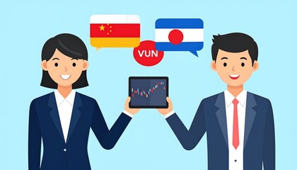 Businesspeople discussing finance from China and a Latin American country