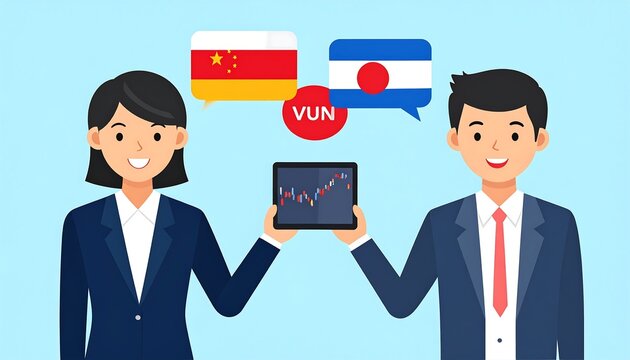 Businesspeople discussing finance from China and a Latin American country