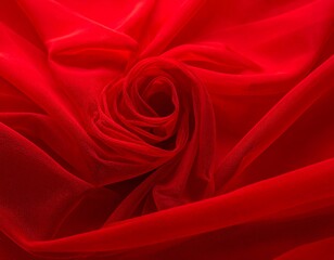 Obraz premium Close-up of red fabric, flowing folds