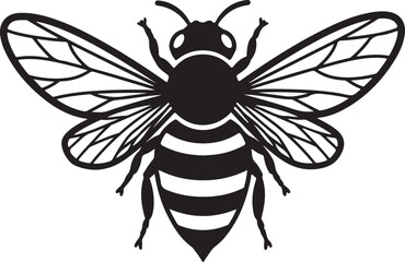 Charming flying bee illustration with vibrant colors and detailed wings for nature and insect themes