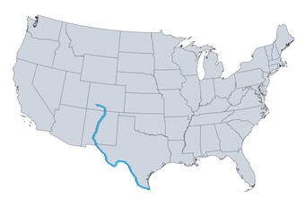Rio Grande River Map, USA