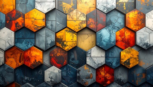Abstract geometric honeycomb pattern - Powered by Adobe