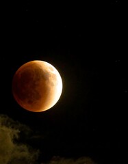 Fototapeta premium Red moon in dark sky