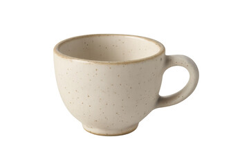 Speckled ceramic coffee cup isolated on transparent background