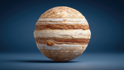 A detailed illustration showcases the distinctive banded features of Jupiter, a planet of the solar system.