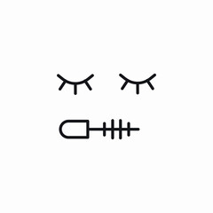 mascara brush eyelashes icon sign vector
