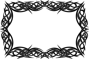 Elegant tribal border design adds a touch of fierce sophistication to any project silhouette and cutout removed background