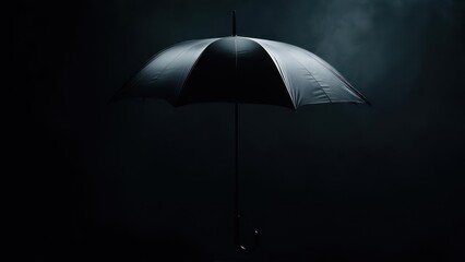Dark Umbrella in Gloomy Setting.