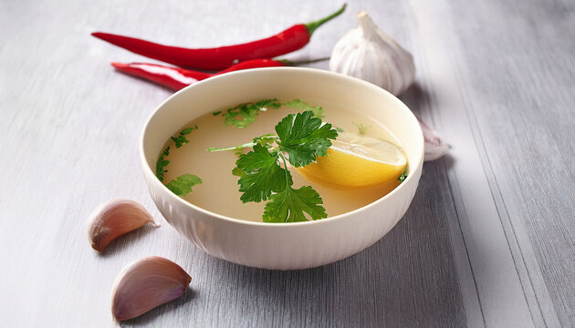 Garnish For Soup Garlic Chili Coriander Lemon
