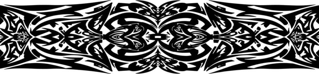 Bold tribal tattoo design element perfect for edgy branding and modern apparel silhouette and cutout removed background