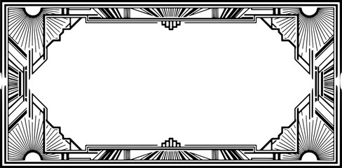 Elegant Art Deco frame for premium events and stylish invitations, perfect for vintage themes and sophisticated designs silhouette and cutout removed background