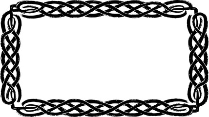Elegant Celtic knot border design for invitations, certificates, and decorative framing projects. silhouette and cutout removed background
