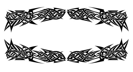 Bold tribal tattoo design elements for aggressive modern branding and edgy graphic projects