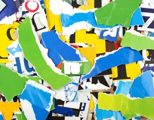 Naklejka premium Colorful scraps of ripped paper