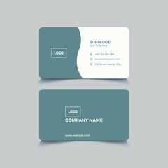 Clean Blue and White Minimal Business Card Template