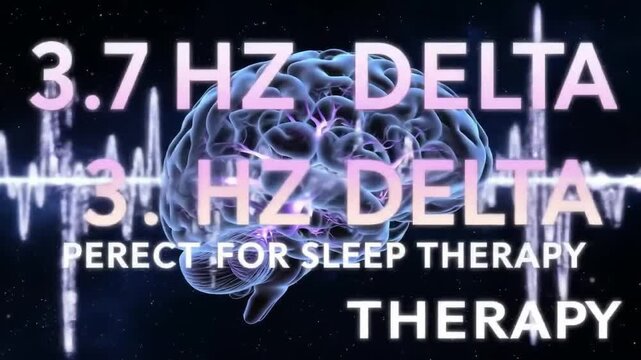 Delta Wave Brain Animation for Sleep Therapy and Meditation. 3.7 Hz and 3 Hz binaural beats concept for deep relaxation and healing. 4K loop.