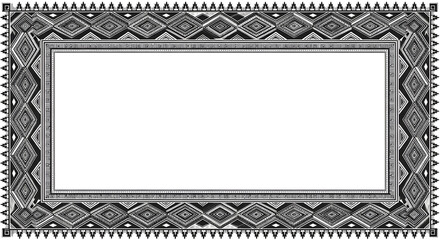 Elegant tribal frame design with geometric patterns for invitations, posters, and creative projects