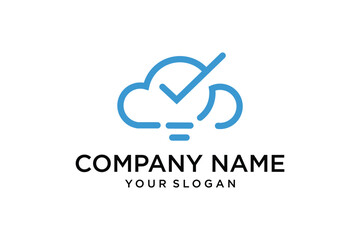 Checkmark cloud logo design,vector,illustration