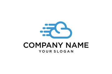 Cloud Data Vector logo for technology data service with modern color and style concept