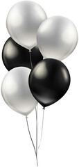 Silver and Black Party Balloons Isolated Decoration Event Party or Celebration