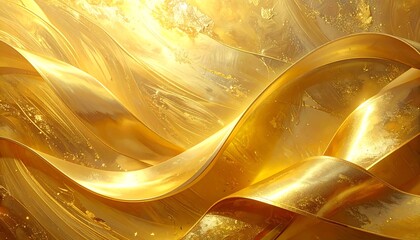 Abstract golden liquid waves
