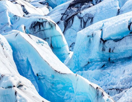 Icy Glacial Formation's Majestic Blue Hues