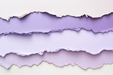 Fototapeta premium A layered composition of torn paper pieces in varying shades of lavender, creating a delicate and textured aesthetic.
