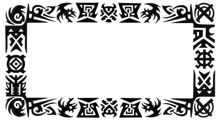 Bold tribal border design for impactful graphic projects and unique creative framing needs