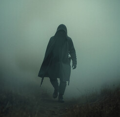 Lone warrior in the fog