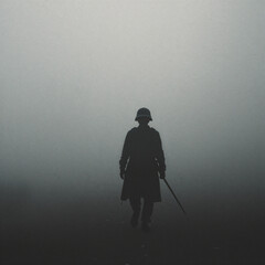 Lone warrior in the fog