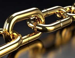 Close-up of a gold chain link
