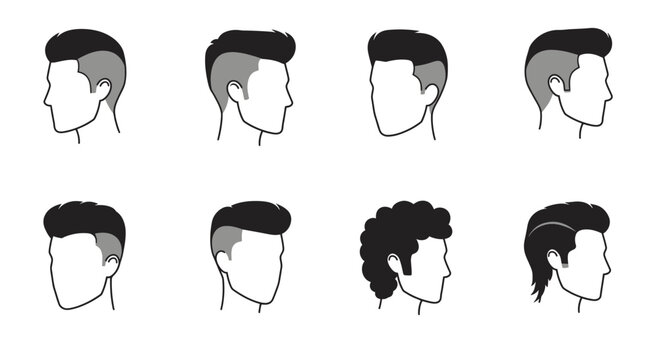 Discover diverse modern men's hairstyles showcasing sharp fades, textured tops, and stylish cuts perfect for barbershop inspiration or fashion concepts