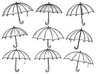 Various umbrella sketches