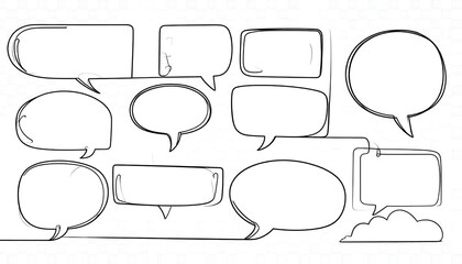 Obraz premium Collection of hand-drawn speech bubbles