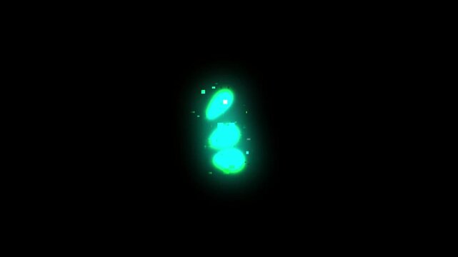 glowing cartoon flash bang particle effect, black background