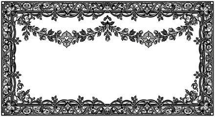 Elegant floral border design with intricate knotwork and rose motifs for invitations and certificates