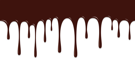 Chocolate dripping, Chocolate background vector illustration