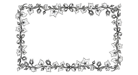 Elegant ivy and bow border design perfect for invitations, announcements, and decorative framing needs