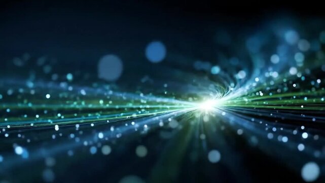 Bright sparks and space intertwining blue are flowing along luminous digital green and traffic which threads loosely network of hovering in are 85298331 1