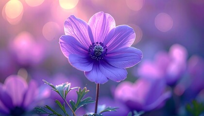 Fototapeta premium Close-up of a vibrant purple flower (4)