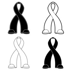 black and white ribbons with shoes