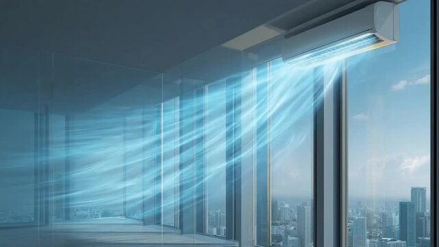 cooling high-rise air fan conditioning diagrams, and urban with rooms, air conditioning fan blades providing conditioners Modern air effect in blade operate light effects, emission, split r 64774730 1