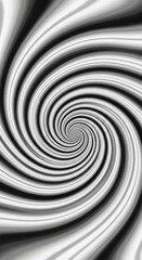 Monochrome whirlpool illusion, hypnotic and mesmerizing optical pattern
