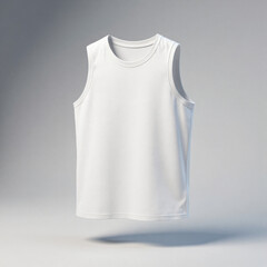 White Tank Top Floating Mockup on Neutral Background