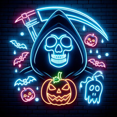 Grimm Halloween Neon Background