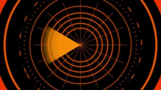 Futuristic radar screen interface displaying scanning sonar waves and ta data with digital. Abstract radar screen digital interface. Futuristic scanning, detection. animation futuristic.4k video