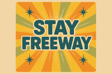 Obraz premium Retro Freeway Poster. Retro Poster: 