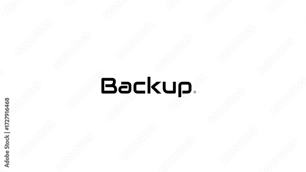 Wall mural technology backup text message fading in and out animation on white background